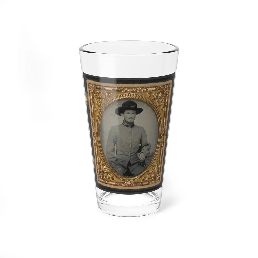 Private Peter H. Bird Of Co. D, 2nd Virginia Cavalry Regiment, In Uniform (U.S. Civil War) Pint Glass 16oz-16oz-Go Mug Yourself