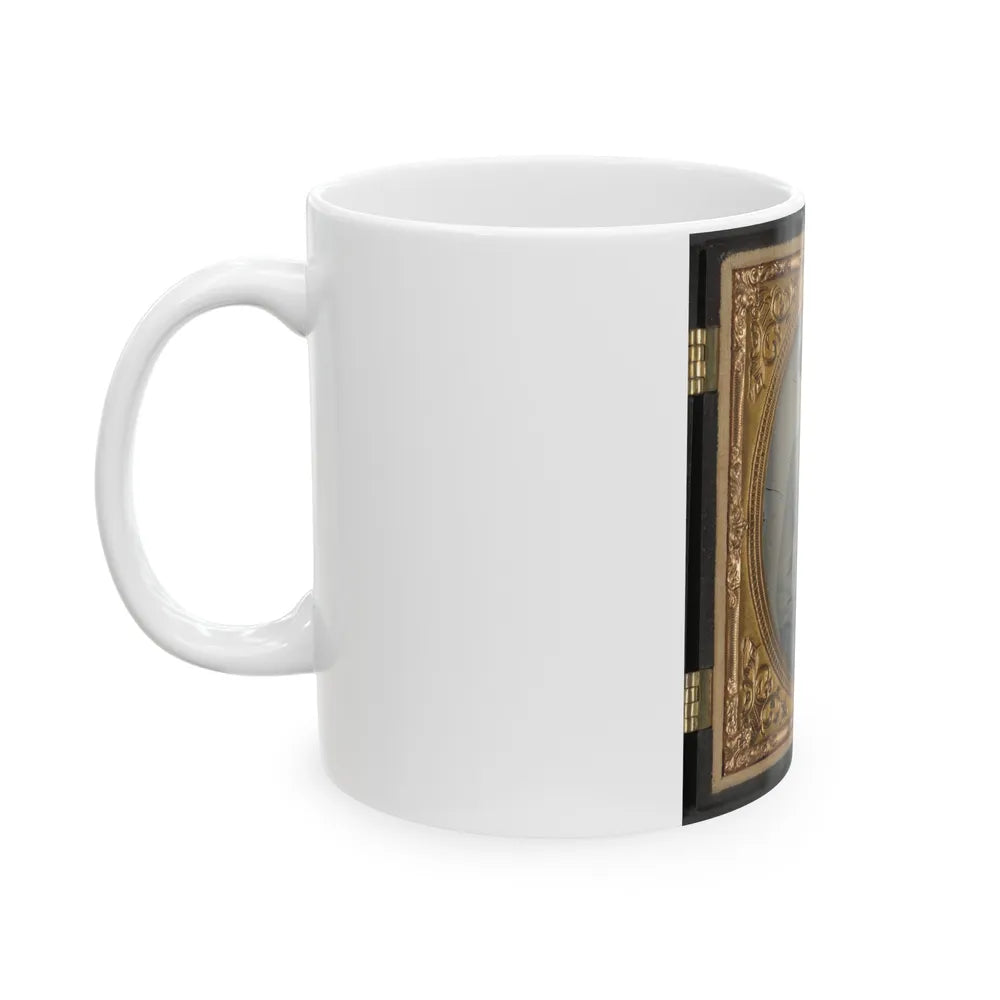 Private Peter H. Bird Of Co. D, 2nd Virginia Cavalry Regiment, In Uniform (U.S. Civil War) White Coffee Mug-Go Mug Yourself