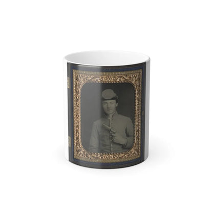 Private Peter Jones of 12Th Virginia Infantry Regiment, With Pistol (U.S. Civil War) Color Changing Coffee Mug 11oz-11oz-Go Mug Yourself