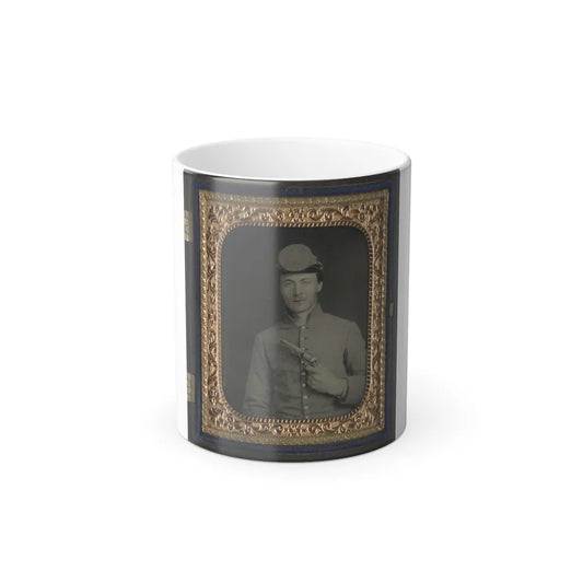 Private Peter Jones of 12Th Virginia Infantry Regiment, With Pistol (U.S. Civil War) Color Changing Coffee Mug 11oz-11oz-Go Mug Yourself