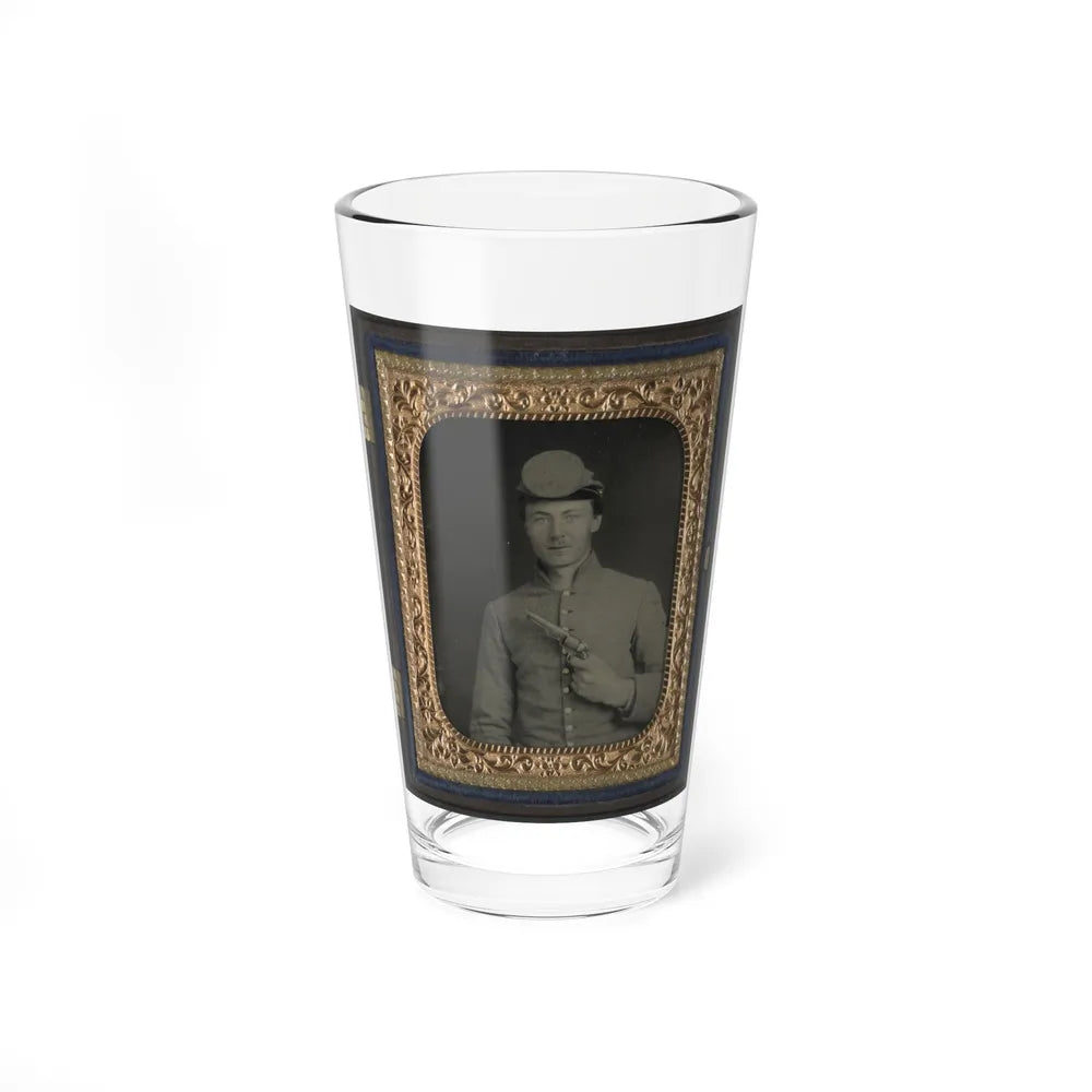 Private Peter Jones Of 12th Virginia Infantry Regiment, With Pistol (U.S. Civil War) Pint Glass 16oz-16oz-Go Mug Yourself