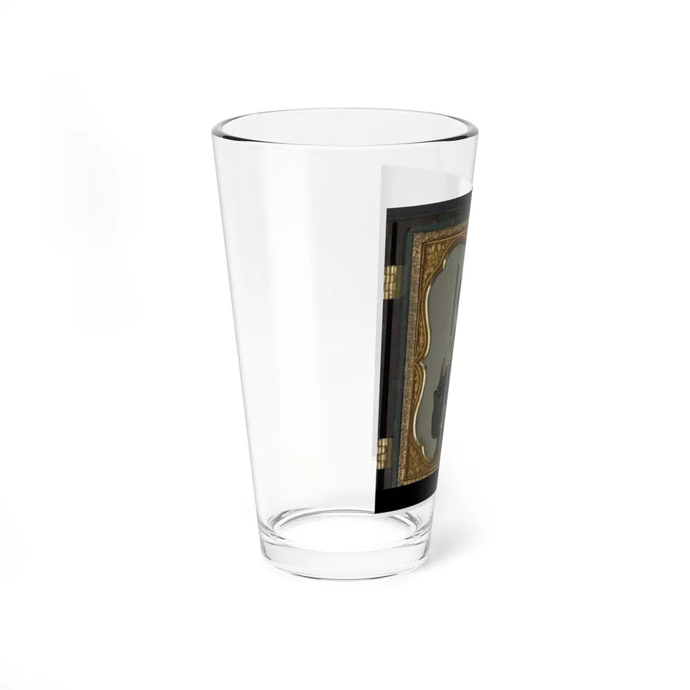 Private Peter Lauck Kurtz Of Company A, 5th Virginia Infantry Regiment, In Uniform With Musket And Revolver (U.S. Civil War) Pint Glass 16oz-Go Mug Yourself