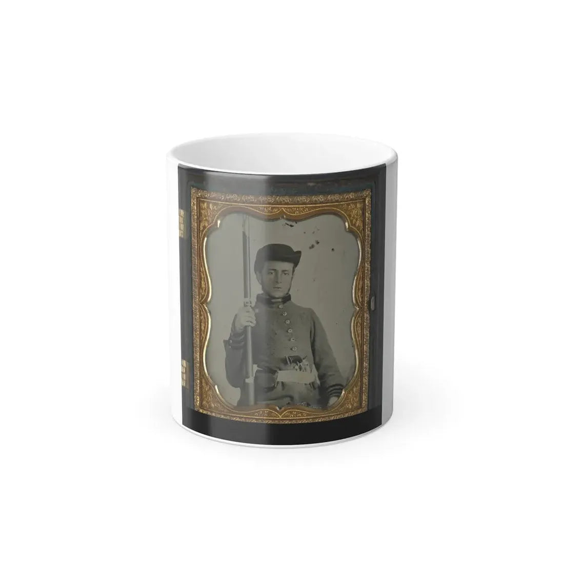 Private Peter Lauck Kurtz of Company a, 5Th Virginia Infantry Regiment, in Uniform With Musket and Revolver (U.S. Civil War) Color Changing Coffee Mug 11oz Default Title 11oz - Go Mug Yourself