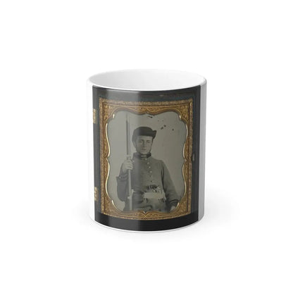 Private Peter Lauck Kurtz of Company a, 5Th Virginia Infantry Regiment, in Uniform With Musket and Revolver (U.S. Civil War) Color Changing Coffee Mug 11oz Default Title 11oz - Go Mug Yourself