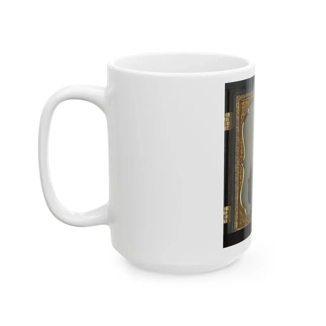 Private Peter Lauck Kurtz Of Company A, 5th Virginia Infantry Regiment, In Uniform With Musket And Revolver (U.S. Civil War) White Coffee Mug - Go Mug Yourself