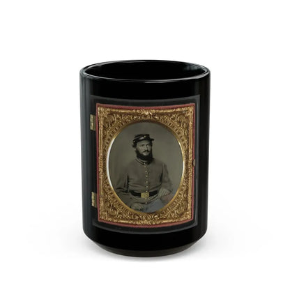 Private Raymond Gause Or Gouse Of Co. B, 22nd Pennsylvania Cavalry Regiment, In Uniform (U.S. Civil War) Black Coffee Mug 15oz - Go Mug Yourself