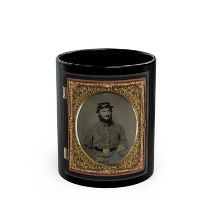 Private Raymond Gause Or Gouse Of Co. B, 22nd Pennsylvania Cavalry Regiment, In Uniform (U.S. Civil War) Black Coffee Mug-11oz-Go Mug Yourself