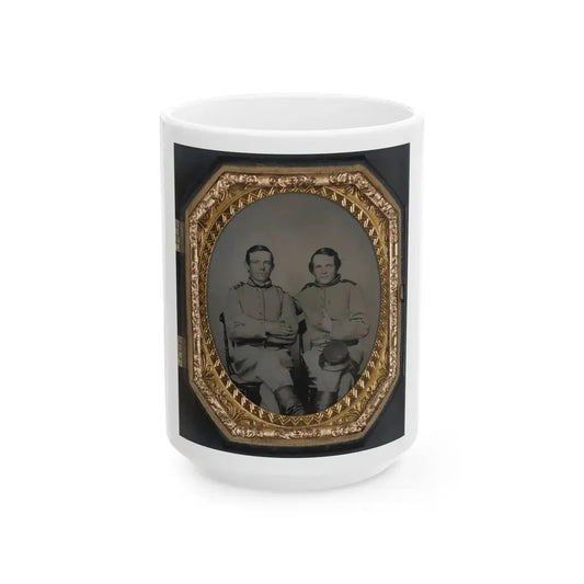 Private Reggie T. Wingfield And Private Hamden T. Flay In Confederate Uniforms (U.S. Civil War) White Coffee Mug 15oz - Go Mug Yourself