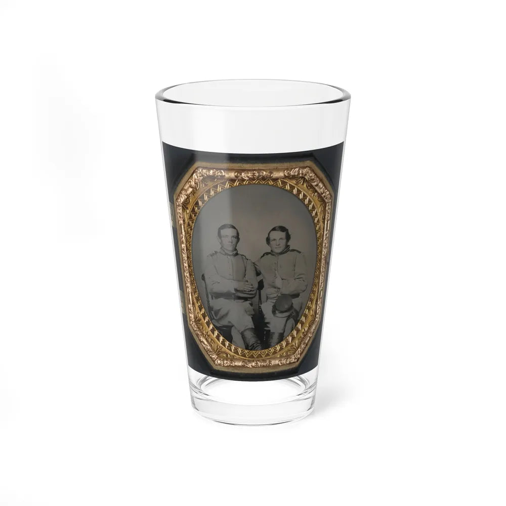 Private Reggie T. Wingfield And Private Hamden T. Flay In Confederate Uniforms (U.S. Civil War) Pint Glass 16oz-16oz-Go Mug Yourself