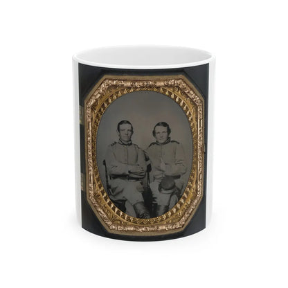 Private Reggie T. Wingfield And Private Hamden T. Flay In Confederate Uniforms (U.S. Civil War) White Coffee Mug-11oz-Go Mug Yourself