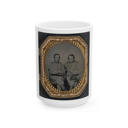 Private Reggie T. Wingfield And Private Hamden T. Flay In Confederate Uniforms (U.S. Civil War) White Coffee Mug-15oz-Go Mug Yourself