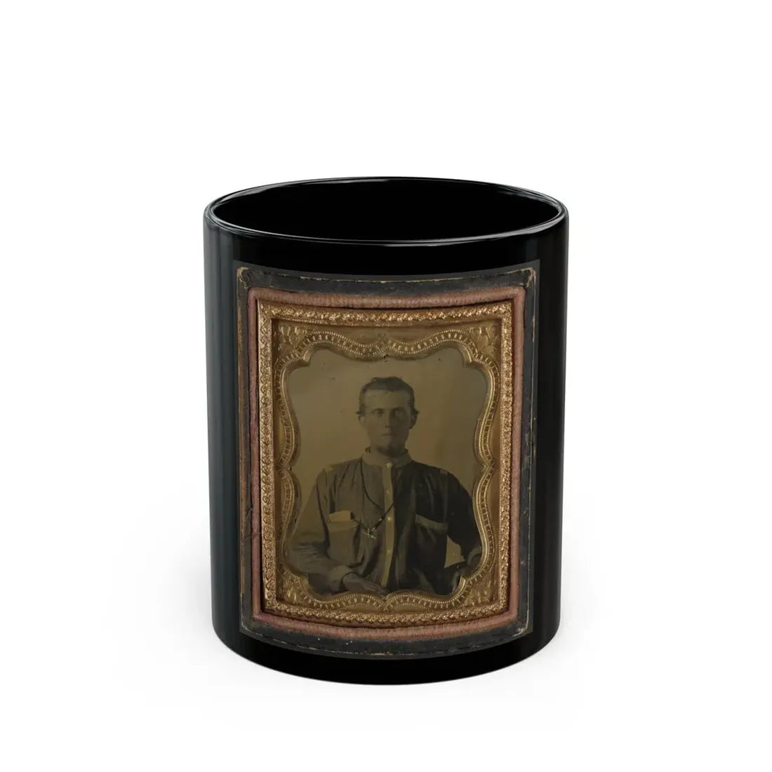 Private Reuben Goodson Of Co. G, 52nd North Carolina Infantry Regiment In Uniform (1) (U.S. Civil War) Black Coffee Mug 11oz - Go Mug Yourself