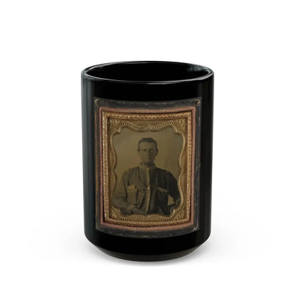 Private Reuben Goodson Of Co. G, 52nd North Carolina Infantry Regiment In Uniform (1) (U.S. Civil War) Black Coffee Mug 15oz - Go Mug Yourself