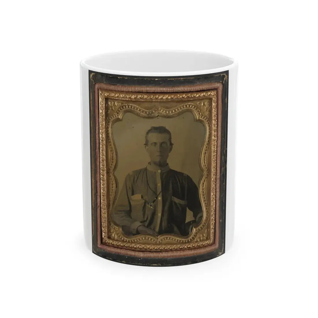 Private Reuben Goodson Of Co. G, 52nd North Carolina Infantry Regiment In Uniform (1) (U.S. Civil War) White Coffee Mug 11oz - Go Mug Yourself