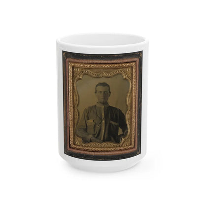 Private Reuben Goodson Of Co. G, 52nd North Carolina Infantry Regiment In Uniform (1) (U.S. Civil War) White Coffee Mug-15oz-Go Mug Yourself