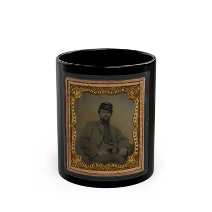 Private Richard F. Bernard Of Co. A, 13th Virginia Infantry Regiment, In Uniform (U.S. Civil War) Black Coffee Mug 11oz - Go Mug Yourself