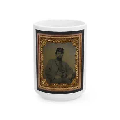 Private Richard F. Bernard Of Co. A, 13th Virginia Infantry Regiment, In Uniform (U.S. Civil War) White Coffee Mug 15oz - Go Mug Yourself