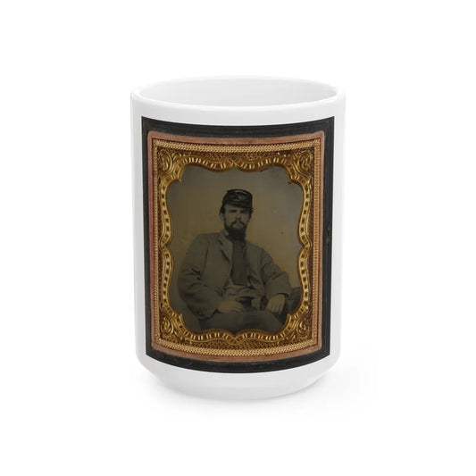 Private Richard F. Bernard Of Co. A, 13th Virginia Infantry Regiment, In Uniform (U.S. Civil War) White Coffee Mug-15oz-Go Mug Yourself