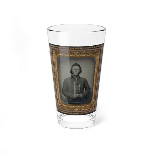 Private Samuel H. Wilhelm Of I Company, 4th Virginia Infantry Regiment With Knife (U.S. Civil War) Pint Glass 16oz 16oz - Go Mug Yourself
