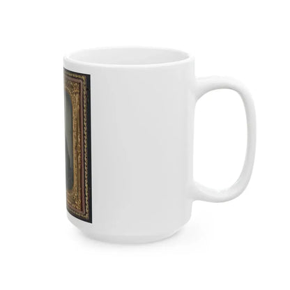 Private Samuel H. Wilhelm Of I Company, 4th Virginia Infantry Regiment With Knife (U.S. Civil War) White Coffee Mug - Go Mug Yourself