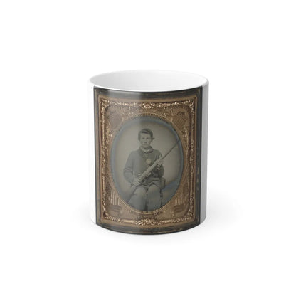 Private Samuel Wires of Company K, 137Th Indiana Infantry Regiment, With Musket (U.S. Civil War) Color Changing Coffee Mug 11oz-11oz-Go Mug Yourself