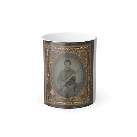 Private Samuel Wires of Company K, 137Th Indiana Infantry Regiment, With Musket (U.S. Civil War) Color Changing Coffee Mug 11oz-11oz-Go Mug Yourself