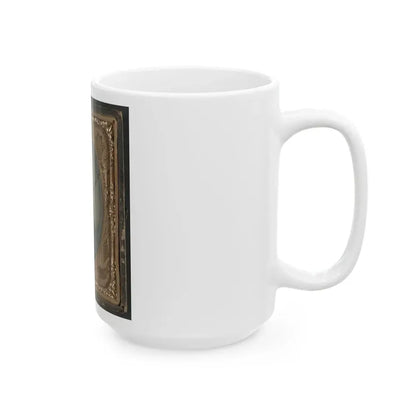 Private Samuel Wires Of Company K, 137th Indiana Infantry Regiment, With Musket (U.S. Civil War) White Coffee Mug - Go Mug Yourself