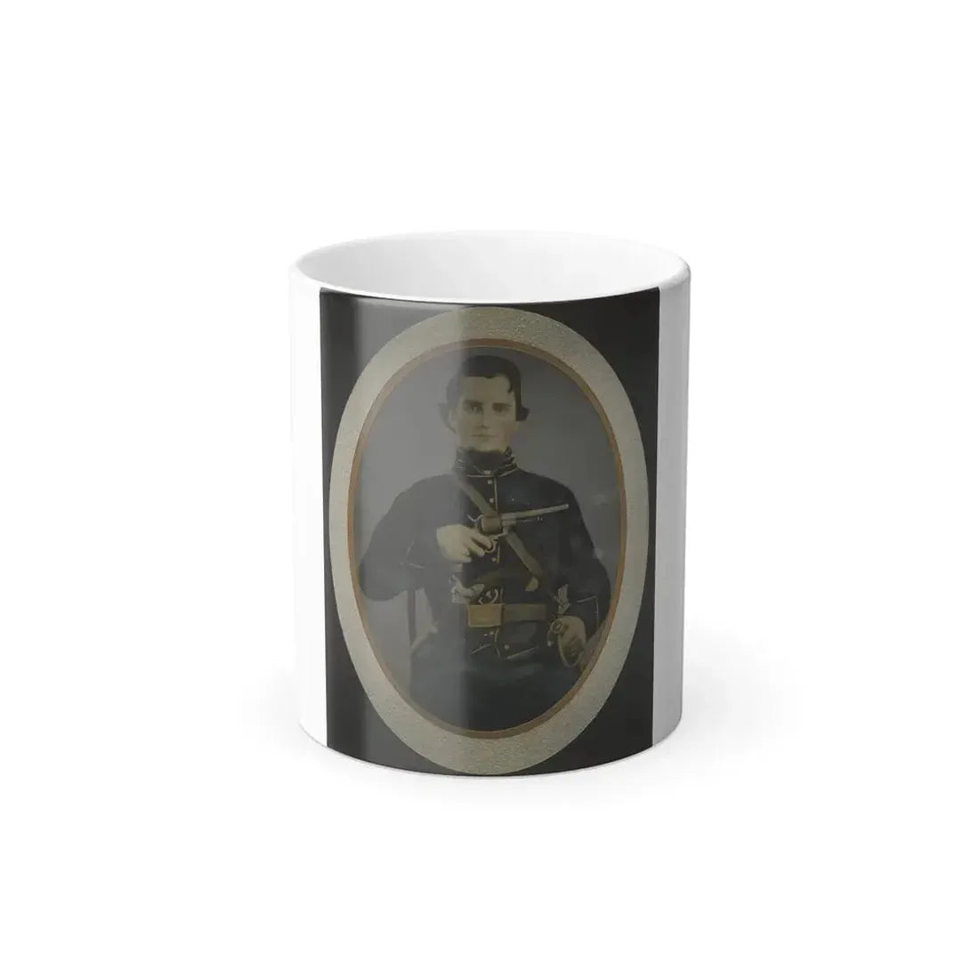 Private Silas York of Co. F, 5Th Illinois Cavalry Regiment, With Single Shot Percussion Pistol, Lefaucheux Revolver, and Sword (U.S. Civil War) Color Changing Coffee Mug 11oz Default Title 11oz - Go Mug Yourself