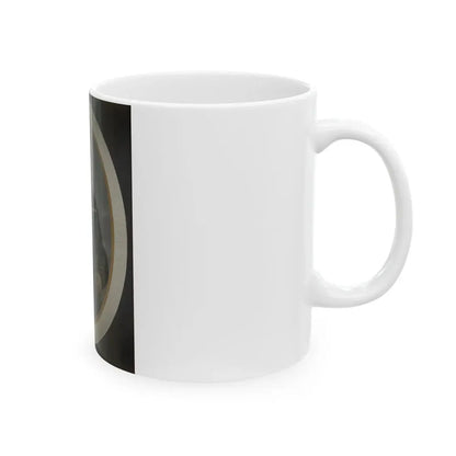 Private Silas York Of Co. F, 5th Illinois Cavalry Regiment, With Single Shot Percussion Pistol, Lefaucheux Revolver, And Sword (U.S. Civil War) White Coffee Mug - Go Mug Yourself