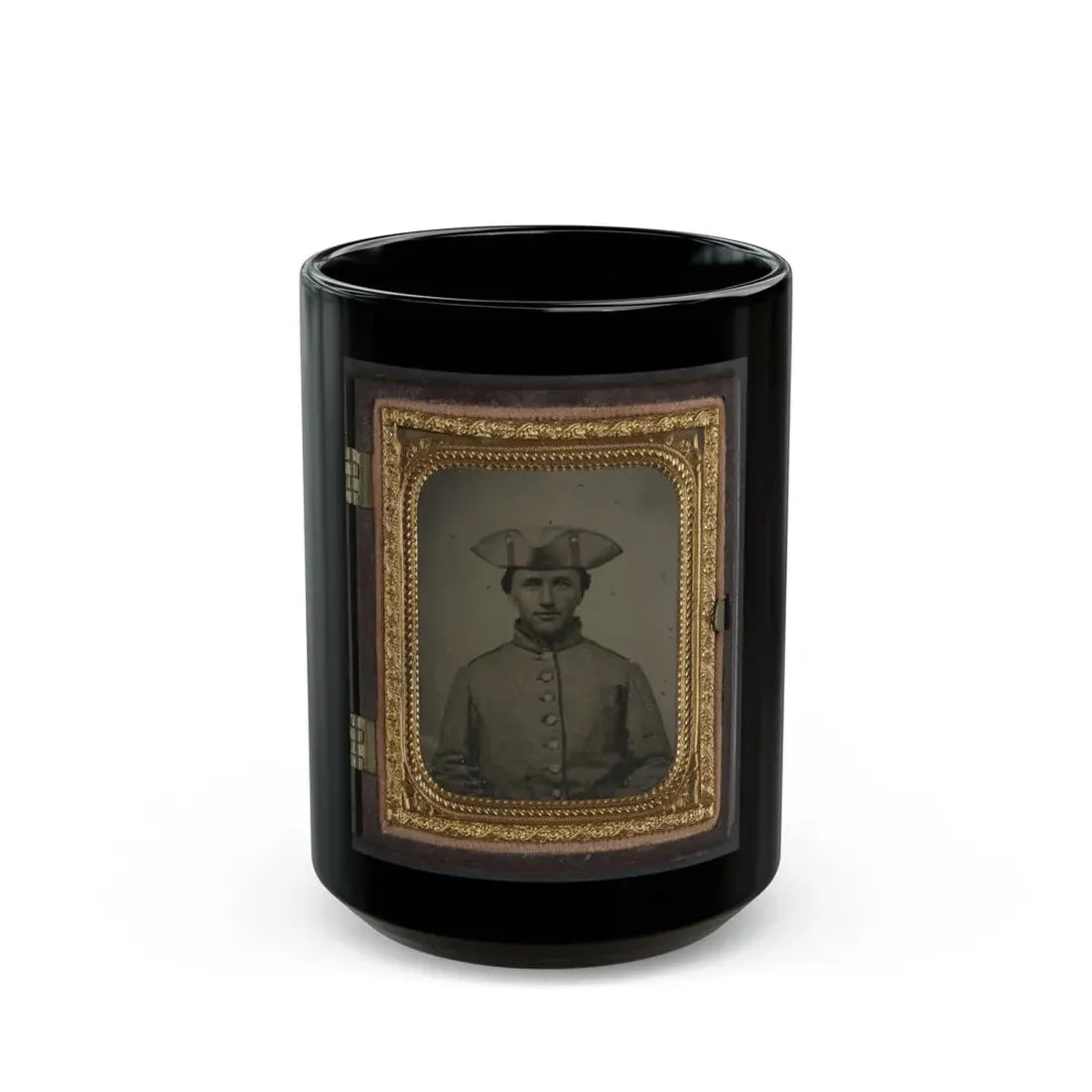 Private Thomas Green Of Co. B, 11th Massachusetts Infantry Regiment In Uniform (U.S. Civil War) Black Coffee Mug 15oz - Go Mug Yourself