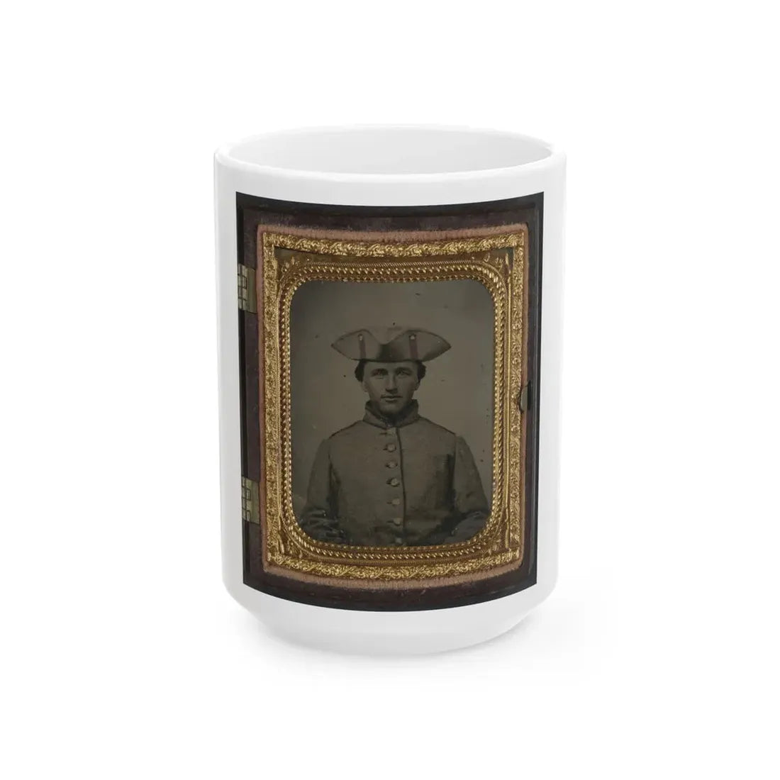 Private Thomas Green Of Co. B, 11th Massachusetts Infantry Regiment In Uniform (U.S. Civil War) White Coffee Mug 15oz - Go Mug Yourself