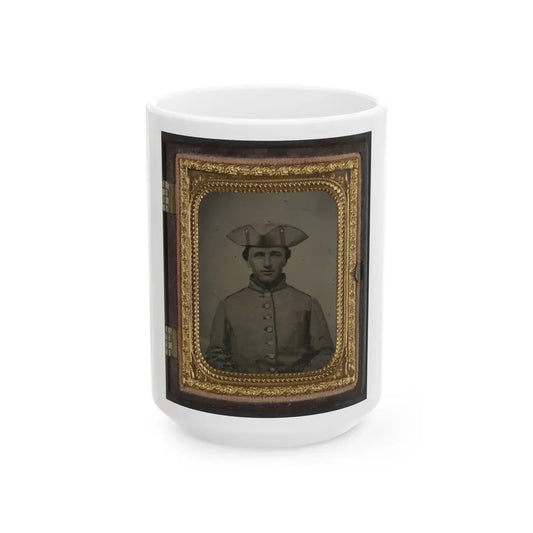 Private Thomas Green Of Co. B, 11th Massachusetts Infantry Regiment In Uniform (U.S. Civil War) White Coffee Mug 15oz - Go Mug Yourself