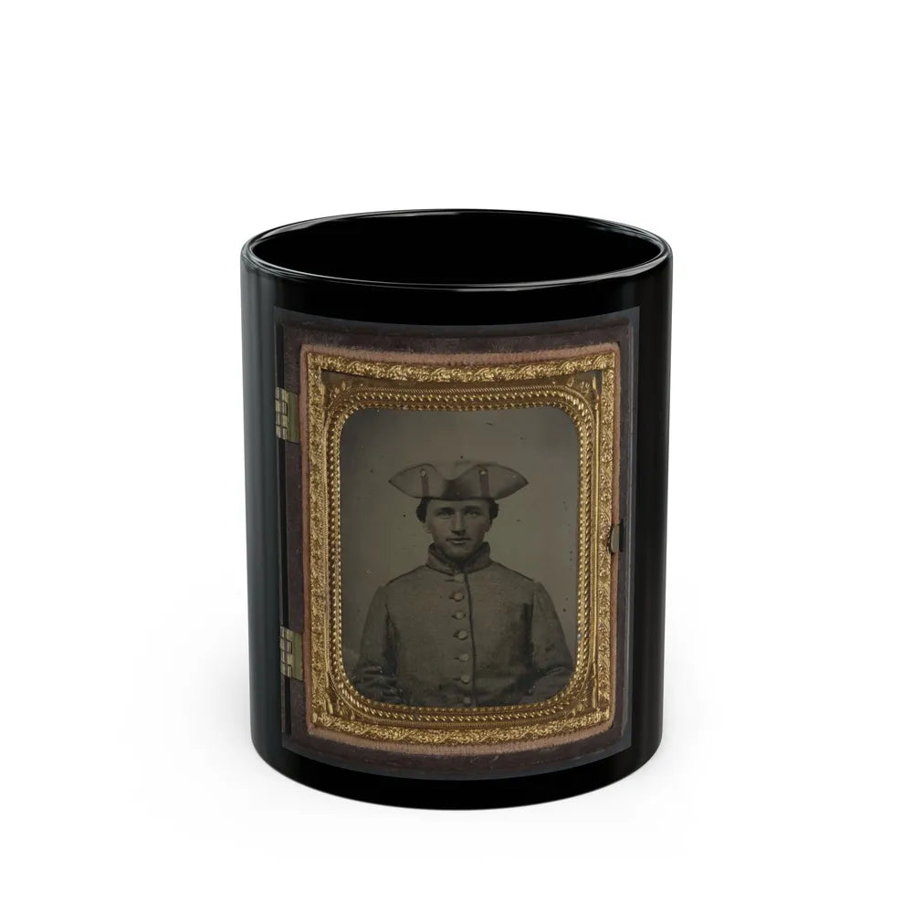 Private Thomas Green Of Co. B, 11th Massachusetts Infantry Regiment In Uniform (U.S. Civil War) Black Coffee Mug-11oz-Go Mug Yourself