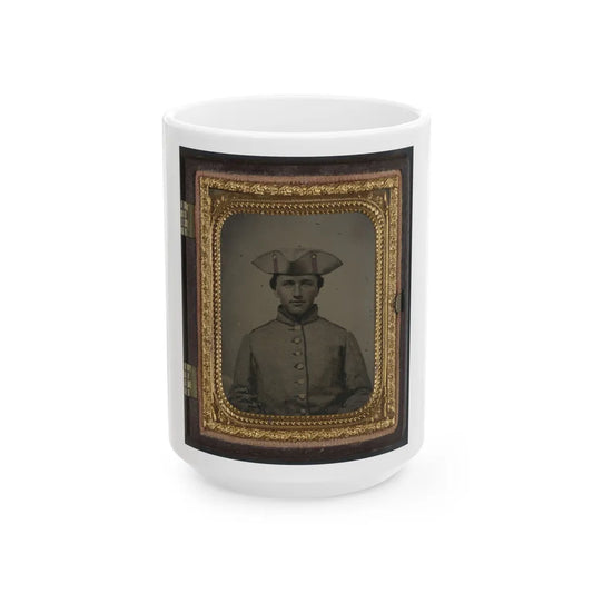 Private Thomas Green Of Co. B, 11th Massachusetts Infantry Regiment In Uniform (U.S. Civil War) White Coffee Mug-15oz-Go Mug Yourself