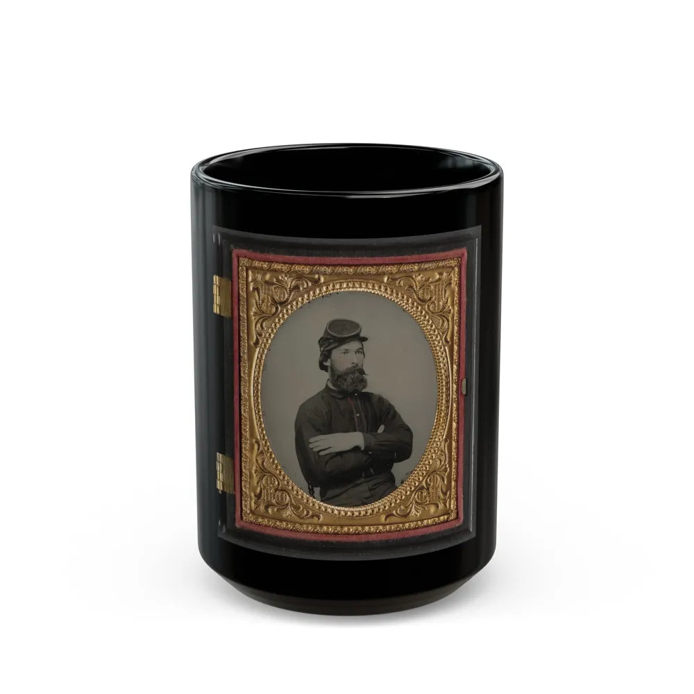 Private Tomley( ) Lumpkin Of 34th Virginia Infantry Regiment, In Uniform (U.S. Civil War) Black Coffee Mug-15oz-Go Mug Yourself