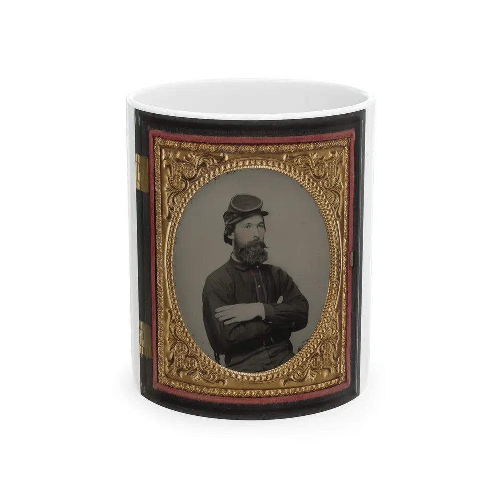 Private Tomley( ) Lumpkin Of 34th Virginia Infantry Regiment, In Uniform (U.S. Civil War) White Coffee Mug-11oz-Go Mug Yourself