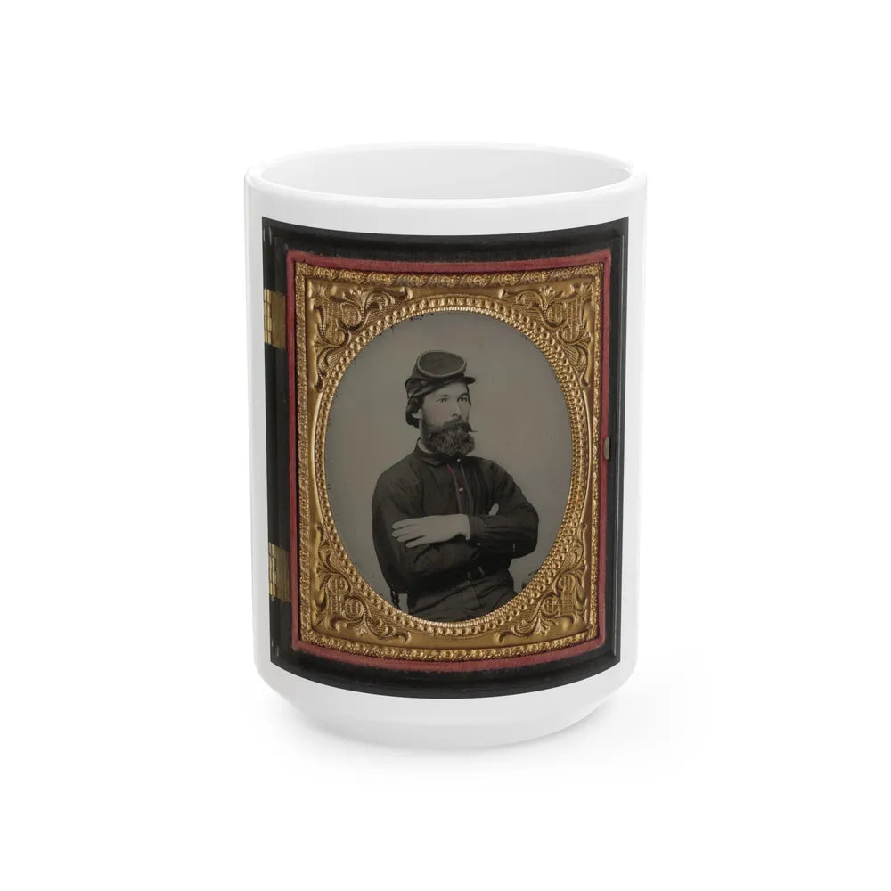 Private Tomley( ) Lumpkin Of 34th Virginia Infantry Regiment, In Uniform (U.S. Civil War) White Coffee Mug-15oz-Go Mug Yourself