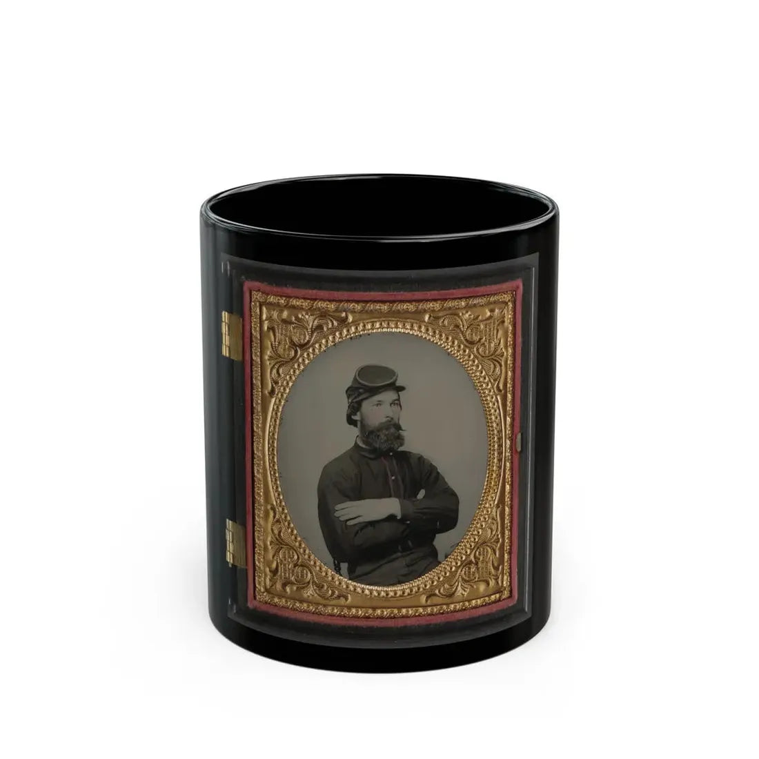 Private Tomley( ) Lumpkin Of 34th Virginia Infantry Regiment, In Uniform (U.S. Civil War) Black Coffee Mug 11oz - Go Mug Yourself