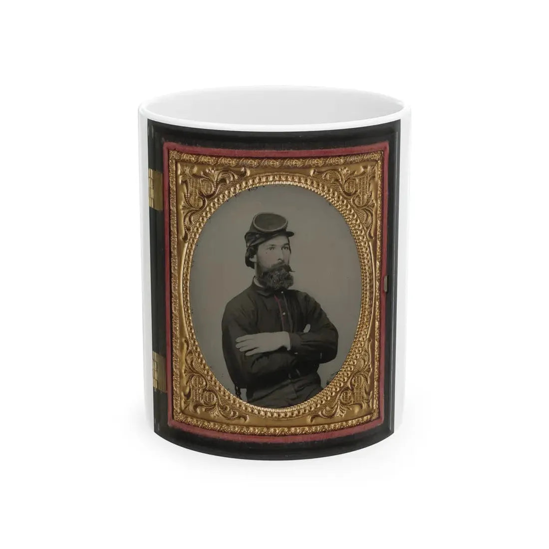 Private Tomley( ) Lumpkin Of 34th Virginia Infantry Regiment, In Uniform (U.S. Civil War) White Coffee Mug 11oz - Go Mug Yourself