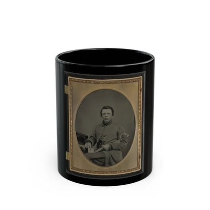 Private W.R. Clack Of Co. B, 43rd Tennessee Infantry Regiment, With Saber, Pistol, And Small Book (U.S. Civil War) Black Coffee Mug-11oz-Go Mug Yourself