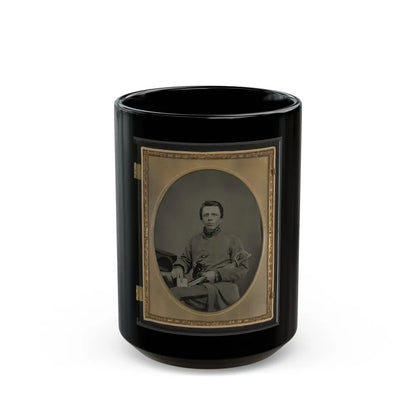 Private W.R. Clack Of Co. B, 43rd Tennessee Infantry Regiment, With Saber, Pistol, And Small Book (U.S. Civil War) Black Coffee Mug-15oz-Go Mug Yourself