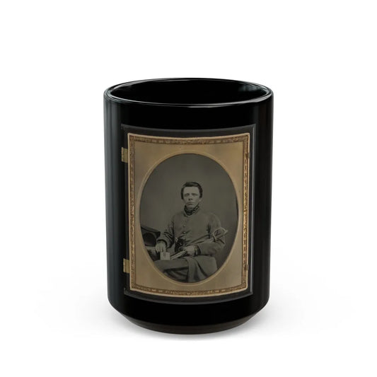 Private W.R. Clack Of Co. B, 43rd Tennessee Infantry Regiment, With Saber, Pistol, And Small Book (U.S. Civil War) Black Coffee Mug-15oz-Go Mug Yourself