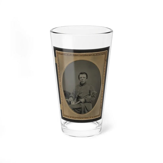 Private W.R. Clack Of Co. B, 43rd Tennessee Infantry Regiment, With Saber, Pistol, And Small Book (U.S. Civil War) Pint Glass 16oz-16oz-Go Mug Yourself