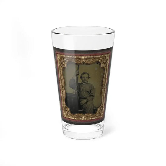 Private William H. Presgraves Of Company K, 97th Militia Virginia Infantry Regiment, With Rifle (U.S. Civil War) Pint Glass 16oz 16oz - Go Mug Yourself