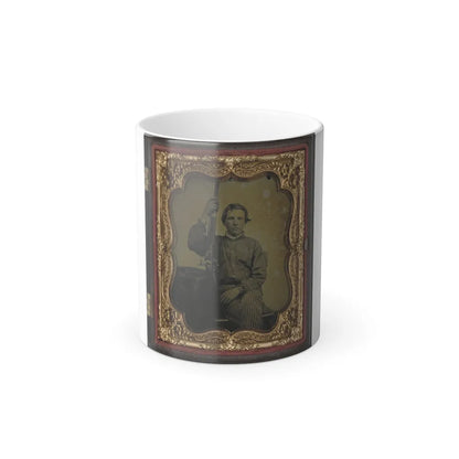 Private William H. Presgraves of Company K, 97Th Militia Virginia Infantry Regiment, With Rifle (U.S. Civil War) Color Changing Coffee Mug 11oz-11oz-Go Mug Yourself