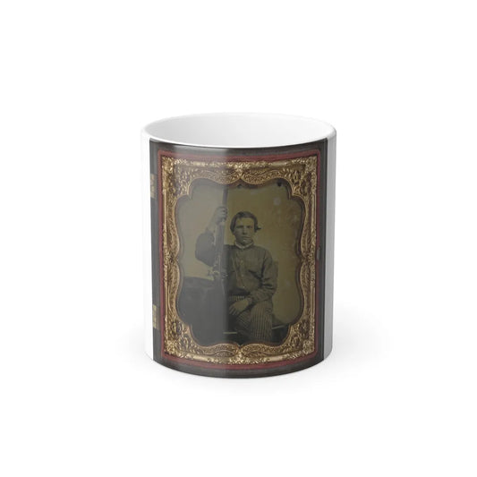 Private William H. Presgraves of Company K, 97Th Militia Virginia Infantry Regiment, With Rifle (U.S. Civil War) Color Changing Coffee Mug 11oz-11oz-Go Mug Yourself