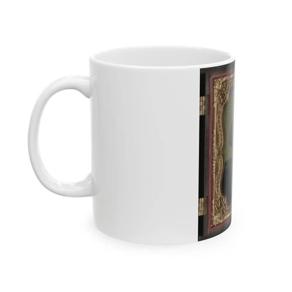 Private William H. Presgraves Of Company K, 97th Militia Virginia Infantry Regiment, With Rifle (U.S. Civil War) White Coffee Mug-Go Mug Yourself