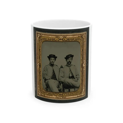 Private William Liming Of Co. B, 21st U.S. Veteran Reserve Corps Infantry Regiment, And Unidentified Soldier In Same Uniform (U.S. Civil War) White Coffee Mug 11oz - Go Mug Yourself