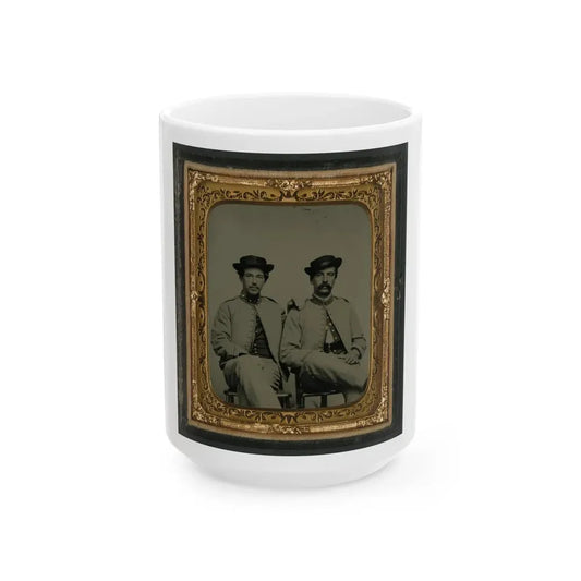 Private William Liming Of Co. B, 21st U.S. Veteran Reserve Corps Infantry Regiment, And Unidentified Soldier In Same Uniform (U.S. Civil War) White Coffee Mug 15oz - Go Mug Yourself