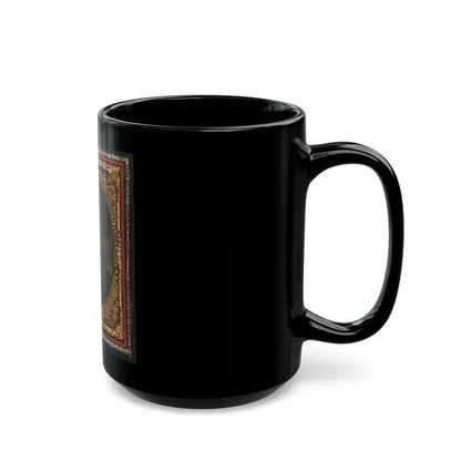 Private William P. Haberlin Of Battery B, Pennsylvania Light Artillery In Uniform With Shoulder Scales And Great Coat (U.S. Civil War) Black Coffee Mug - Go Mug Yourself